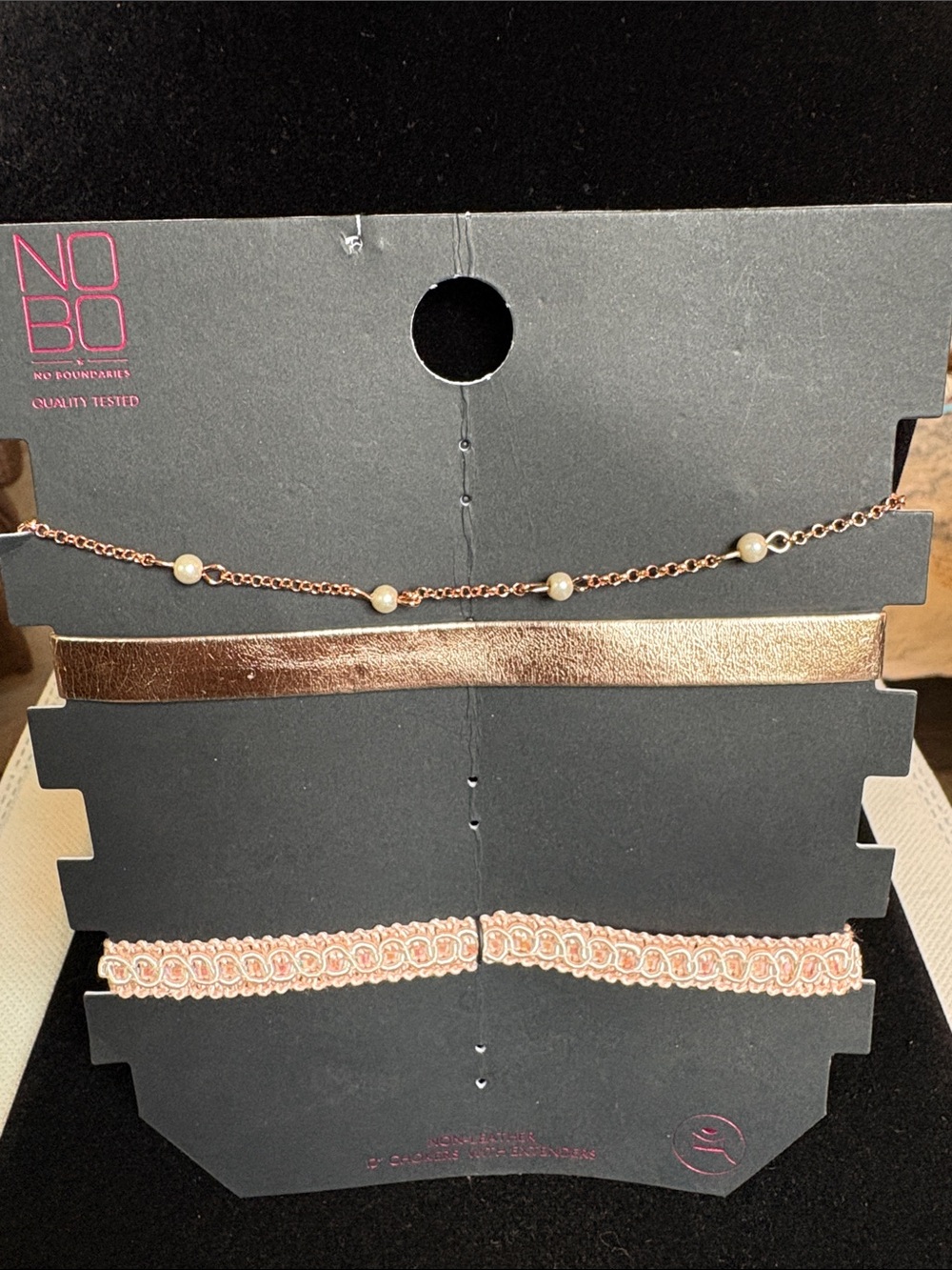 NOBO Rose Gold Layered Choker Set of 3